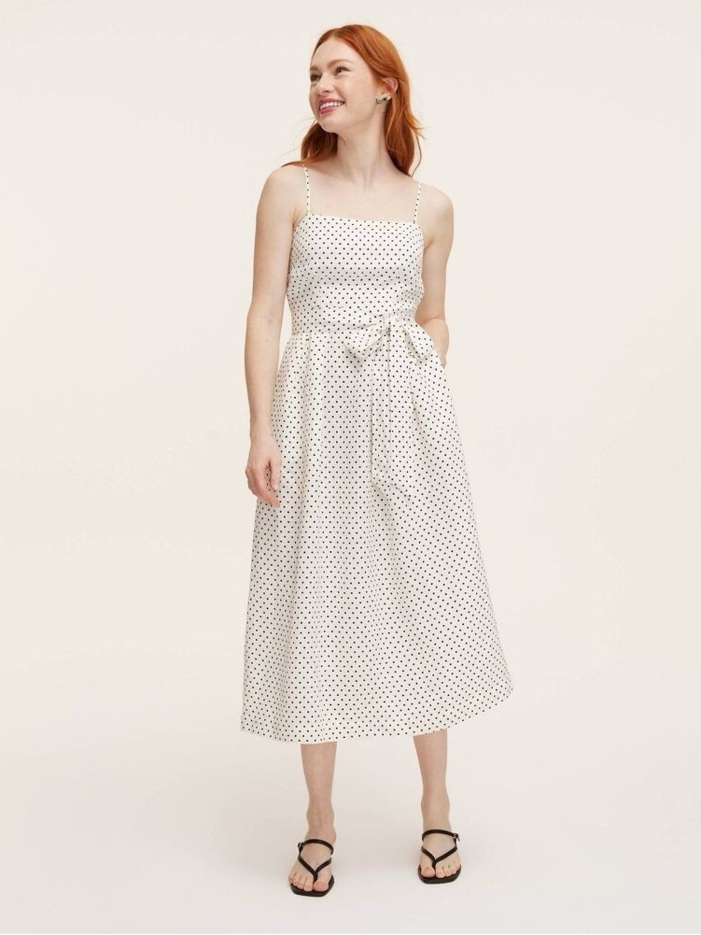 New Target x Kate Spade Mini Polka Dot Tie-Waist Midi Dress Large